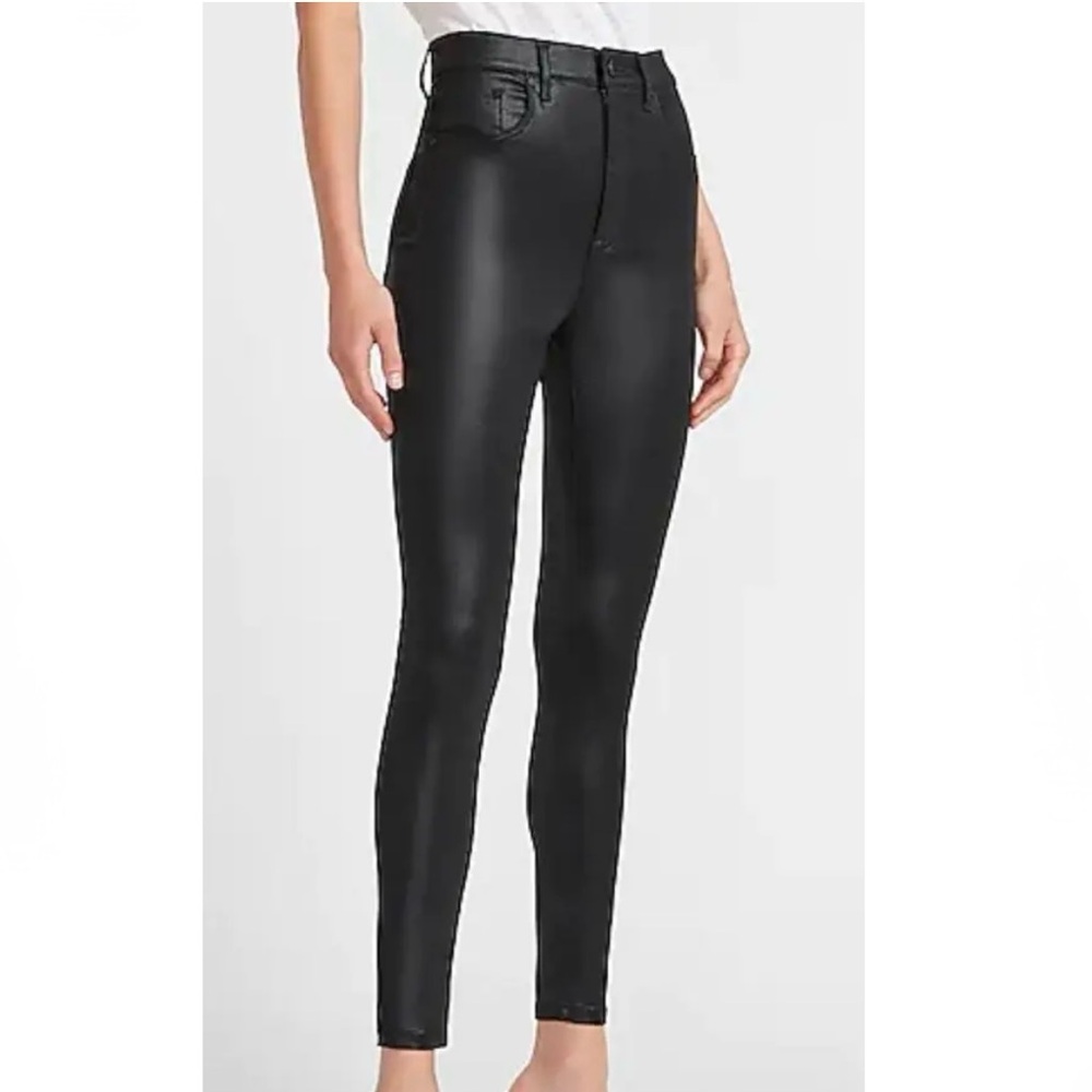 Express Skinny Super High Rise Coated Jeans